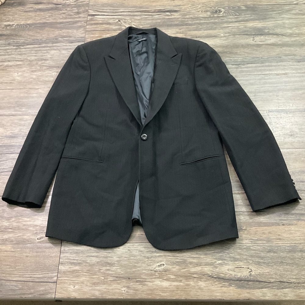 Giorgio Armani Solid Single Breasted Wool Blazer … - image 2